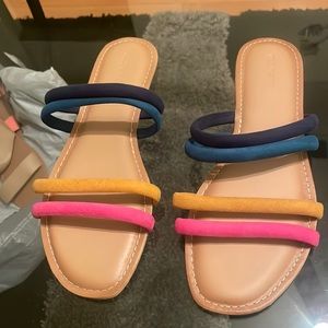 Multi color old navy slides size 9. Brand new